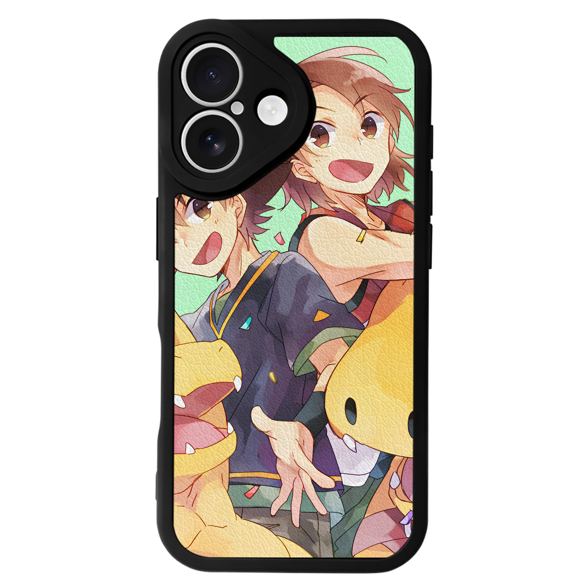 （画像用） Digimon デジタルモンスター/デジモン 【iPhone 16シリーズ対応】シリコンスマホケース（レザー調） 材質：シリコン